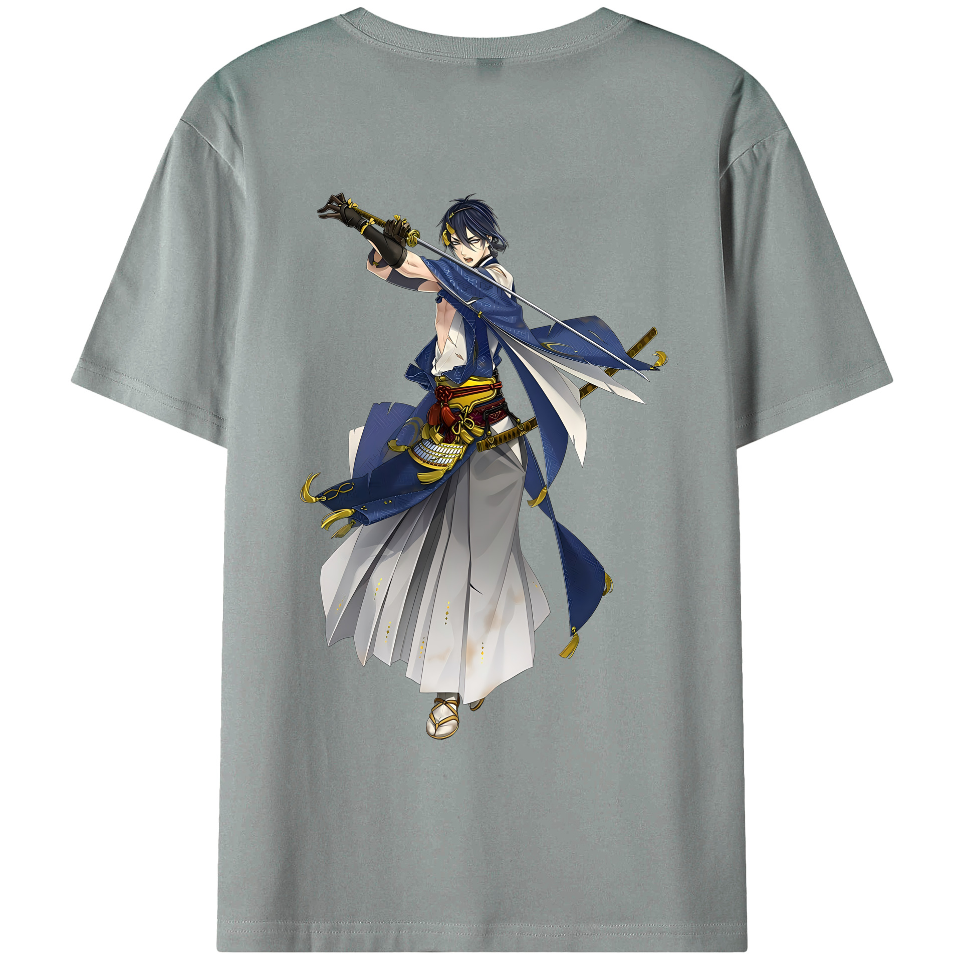 （画像用） 刀剣乱舞 Touken Ranbu 綿100％ メンズ半袖Tシャツ（バックプリント） 通気性